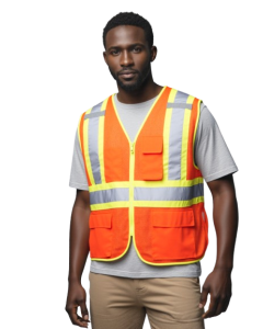 High-Visibility Safety Vest with Pockets – ANSI Class 2 for Construction 